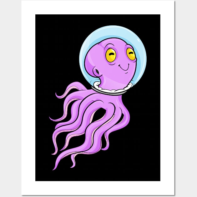 Octopus as Astronaut in Space Wall Art by Markus Schnabel